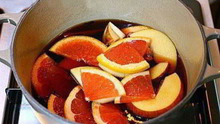 Рецепт глинтвейна с грейпфрутом и яблоком