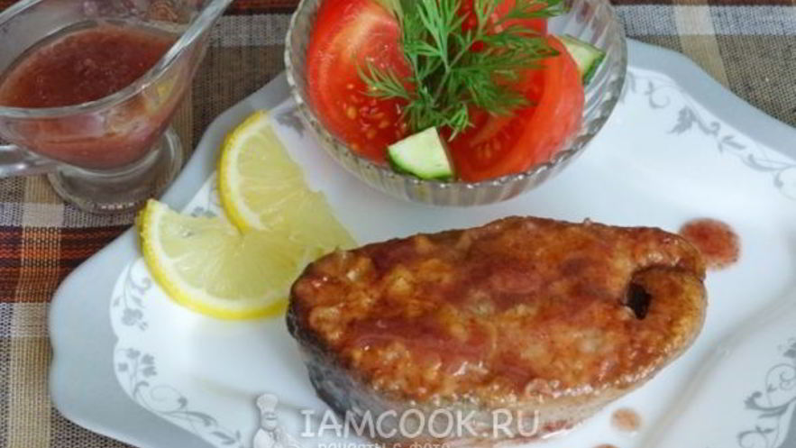 Рецепт кеты в ароматном соусе глинтвейн