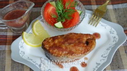 Рецепт кеты в ароматном соусе глинтвейн