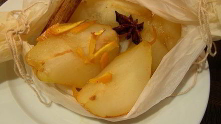 Рецепт груш, запеченных в апельсиново-пряном сиропе