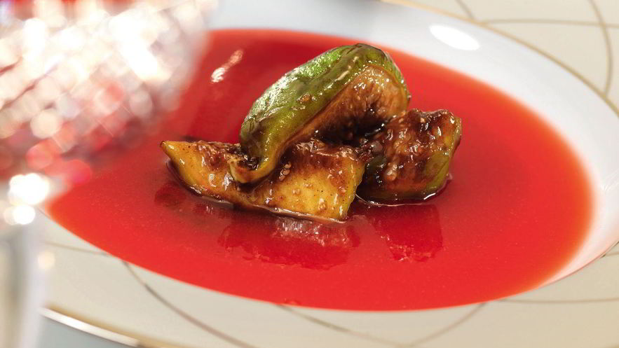 Рецепт киселя из клюквы с обжаренным инжиром