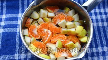 Рецепт киселя из мандаринов и яблок