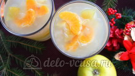 Рецепт киселя из мандаринов и яблок
