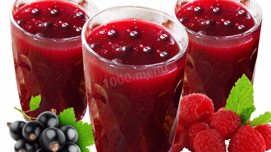 Рецепт киселя из замороженных ягод малины и черной смородины