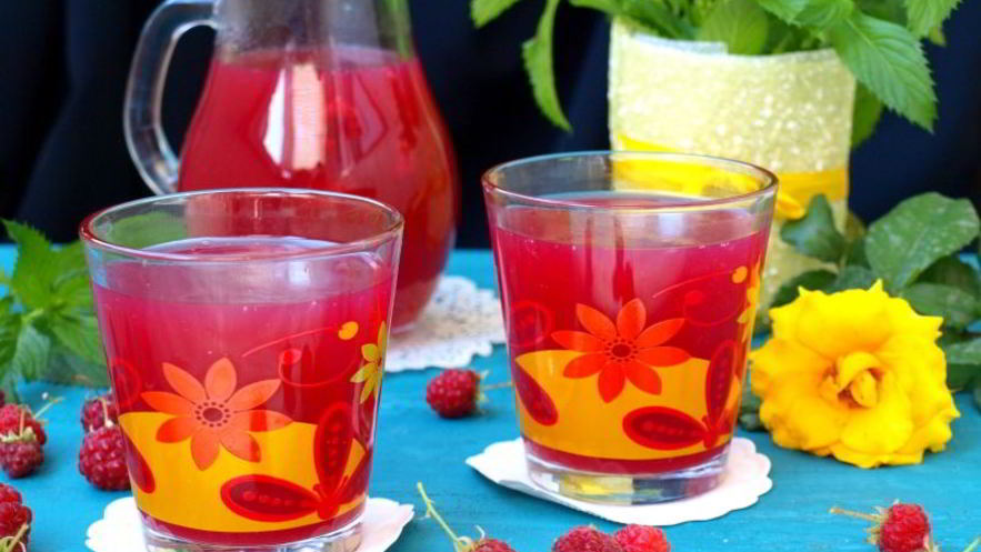 Рецепт малинового киселя с мятой