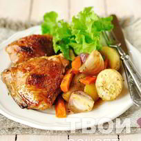 Рецепт Курицы в кофейной глазури, запеченная с овощами