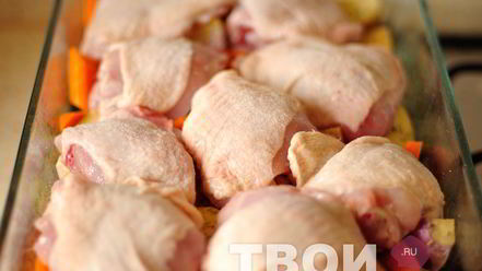 Рецепт курицы в кофейной глазури, запеченная с овощами