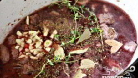 Рецепт говядины с вином и овощами