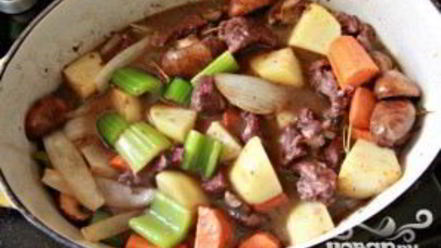 Рецепт говядины с вином и овощами