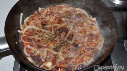 Рецепт говяжьей печени с вином и луком