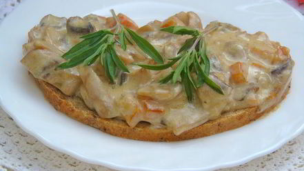 Рецепт грибного соте с вином и горгонзолой