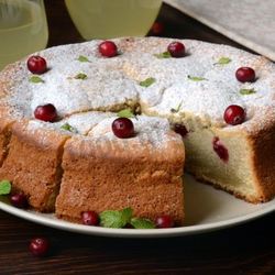 Рецепт Бисквита на лимонаде в духовке с клюквой