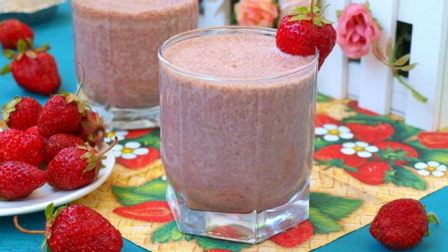 Рецепт клубнично-шоколадного молочный коктейль