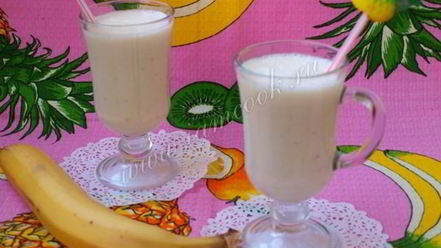 Рецепт молочно-бананового коктейль