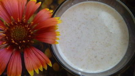 Рецепт овсяно-молочного коктейль со сливовым вареньем