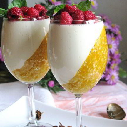 Рецепт Панны котта с тыквенно-злаковым коктейлем