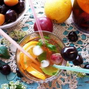 Рецепт Безалкогольной сангрии на зеленом чае