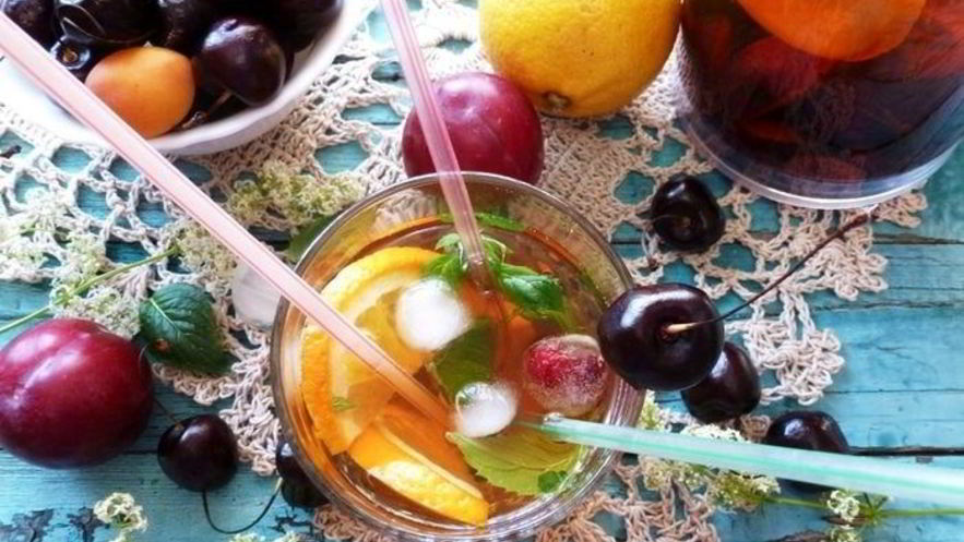 Рецепт безалкогольной сангрии на зеленом чае