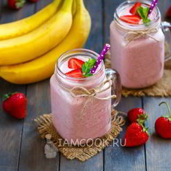 Рецепт Клубнично-бананового смузи
