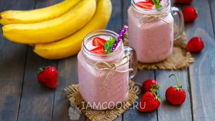 Рецепт клубнично-бананового смузи