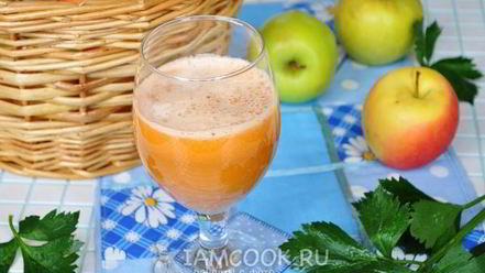 Рецепт сока из свежих овощей с яблоком