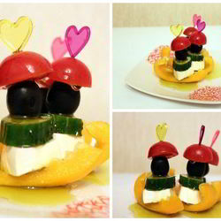 Рецепт Греческого салата на шпажке