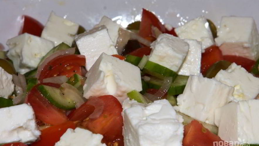 Рецепт греческого салата с брынзой
