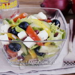 Рецепт Греческого салата с фасолью