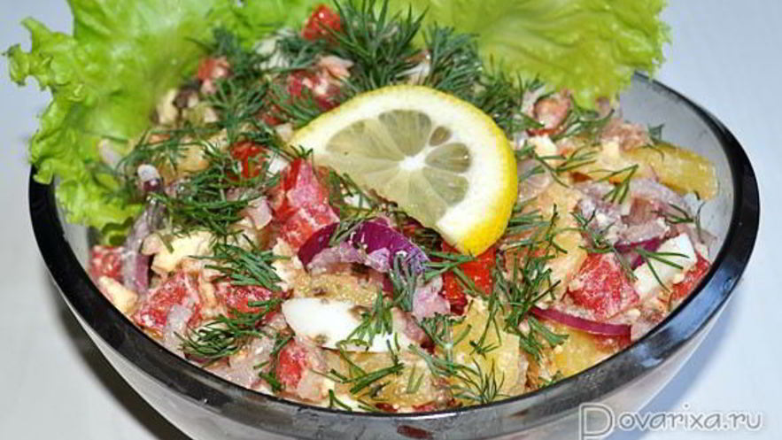 Рецепт картофельного салата с анчоусами