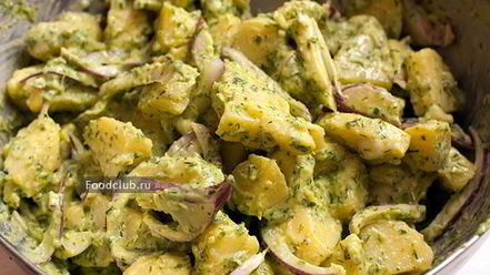 Рецепт картофельного салата с йогуртовым соусом