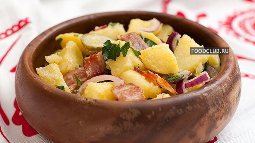 Рецепт картофельного салата с красным луком