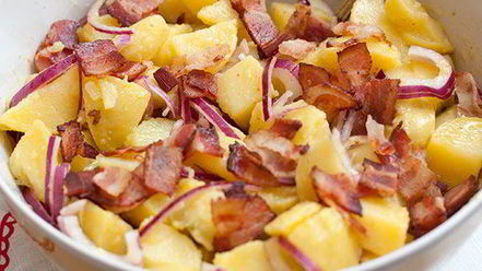 Рецепт картофельного салата с красным луком