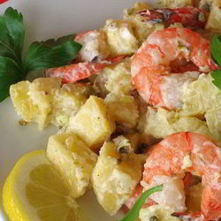 Рецепт Картофельного салата с креветками
