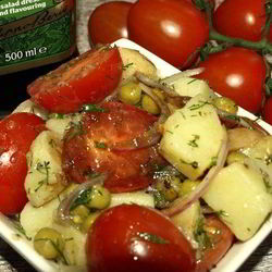 Рецепт Картофельного салата с помидорами и укропом