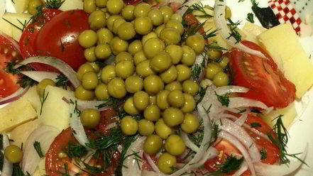 Рецепт картофельного салата с помидорами и укропом