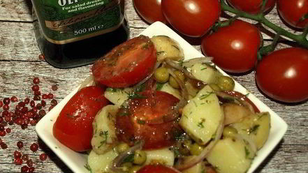 Рецепт картофельного салата с помидорами и укропом