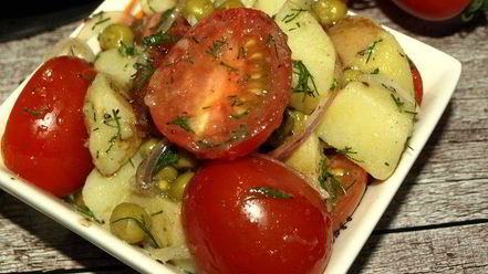 Рецепт картофельного салата с помидорами и укропом