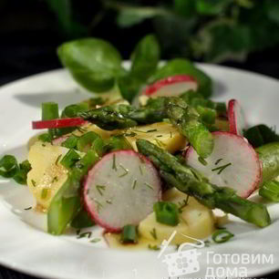 Рецепт Картофельного салата с редиской и спаржей