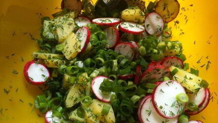 Рецепт картофельного салата с редисом