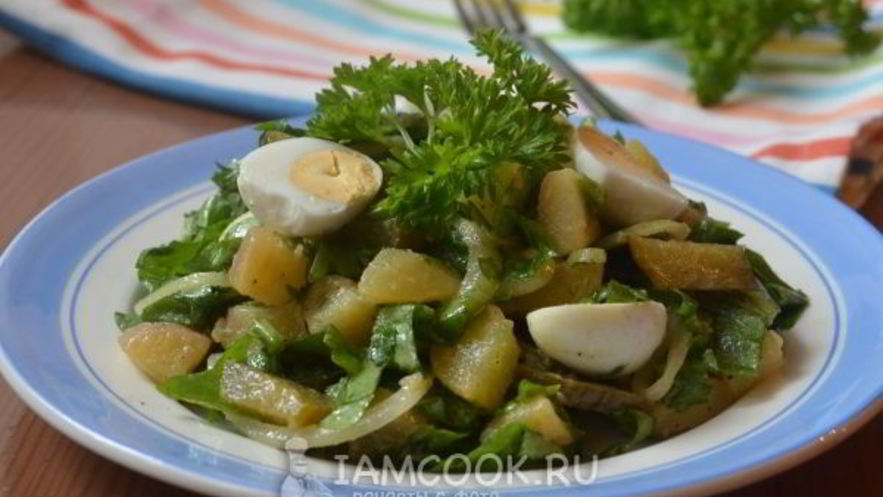 Рецепт картофельного салата с щавелем