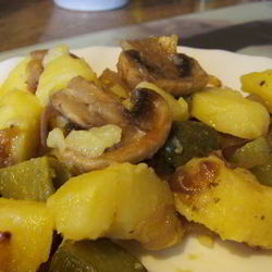 Рецепт Картофельного салата с солеными огурцами и грибами