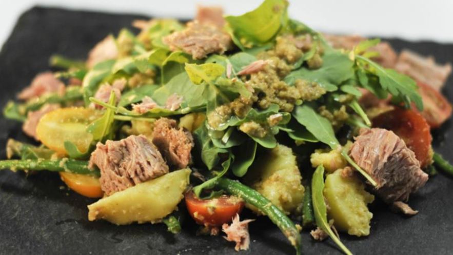 Рецепт картофельного салата с зеленой фасолью