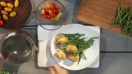 Рецепт картофельного салата с зеленой фасолью