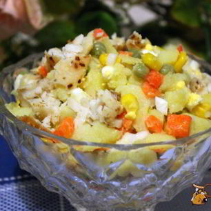 Рецепт Картофельного салата с жареной тилапией