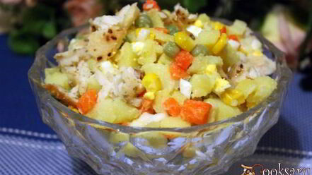 Рецепт картофельного салата с жареной тилапией
