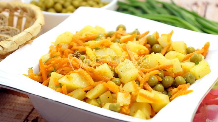 Рецепт салата из картофеля с морковью по-корейски