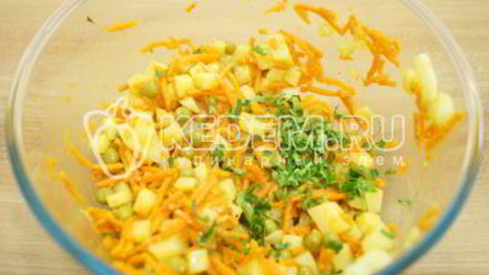 Рецепт салата из картофеля с морковью по-корейски