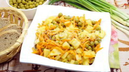 Рецепт салата из картофеля с морковью по-корейски