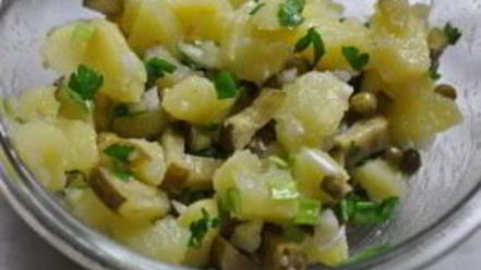 Рецепт салата картофельного с маринованными огурцами