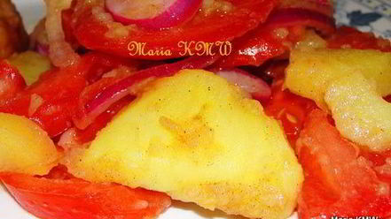 Рецепт салата картофельного с помидорами